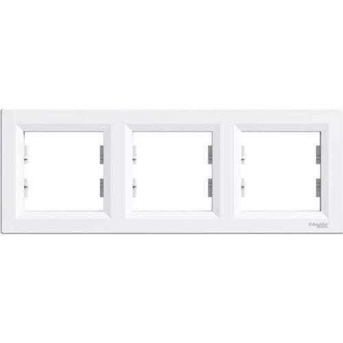 Plaque / cadre triple, horizontale, blanc - Asfora Schneider