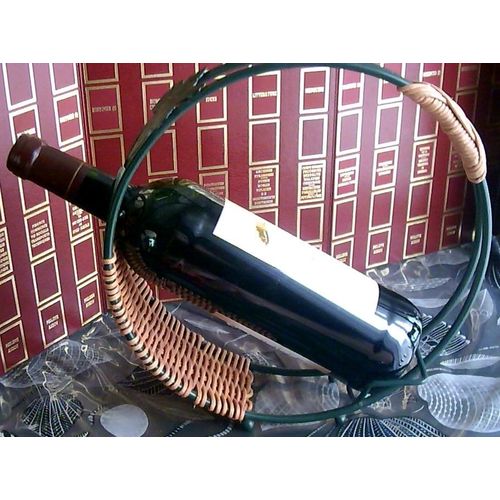Support De Bouteille En Metal Et Osier