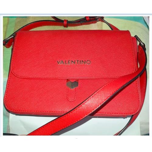 VALENTINO MARIO ITALIE SAC A MAIN LUXE vrai cuir BANDOULIERE HAUT DE GAMME logo V OR LETTRE METAL ROUGE PEAU SOPHISTIC SACOCHE PRESTIGE artisanal BESACE MODE ELEGANT CHIC zip doublé COUTUR PORTEDOCUME