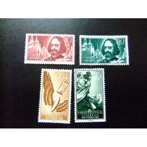 Sahara Español 1960 - Escritores - Edifil Nº 172 / 175 (*)