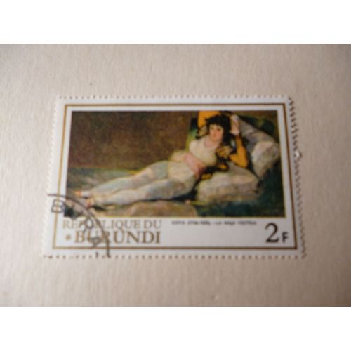 Timbre "Burundi :Goya :La Maja Vestida".