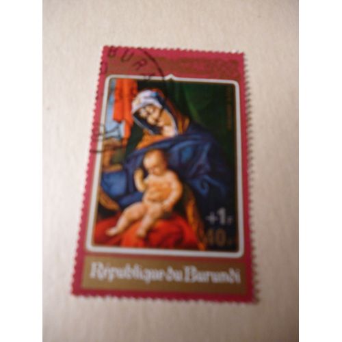 Timbre "Burundi:Vierge À L'enfant".