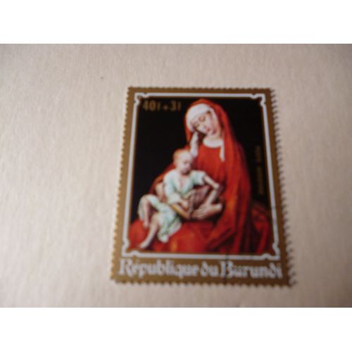 Timbre "Burundi:Vierge À L'enfant".