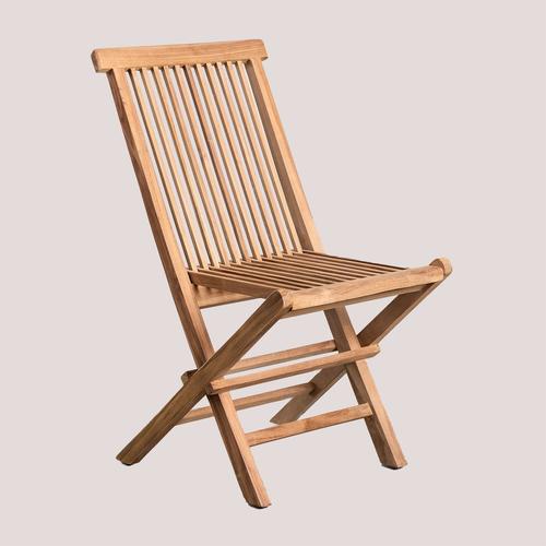 Pack De 2 Chaises De Salle À Manger Pliantes En Bois De Teck Pira Bois De Teck