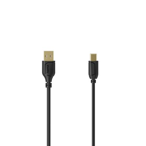 Câble USB-A/USB-C "Flexi-Slim", USB 2.0, 480 Mbit/s, 0,75 m