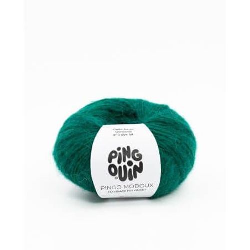 Pelote De Laine Et Mohair Pingo Modoux - Douceur Et Style Réunis - Pingouin Vert Bouteille