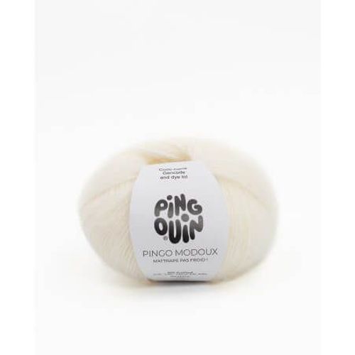 Pelote De Laine Et Mohair Pingo Modoux - Douceur Et Style Réunis - Pingouin Ecru