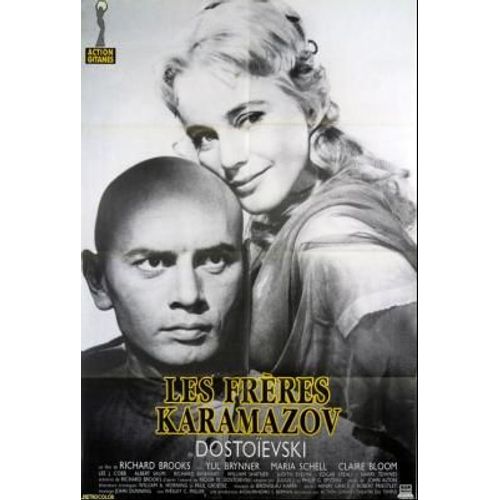 Les Freres Karamazov /The Brothers Karamazov - Véritable Affiche De Cinéma Pliée - Format 80x120 Cm - De Richard Brooks Avec Yul Brynner, Maria Schell, Claire Bloom, Lee J. Cobb - 1958 Reedition