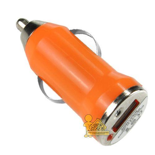 Chargeur Voiture Allume Cigare Usb Orange Wiko Cink Five