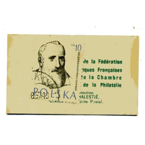 Timbre De  Pologne  Dans Pochette Publicitaire Des Années 60 "Café San Rivo"   Sous Les Auspices De La Fédération Des Sociétés Philatéliques Françaises Métropole Et Union Française Et Le Patronage De 