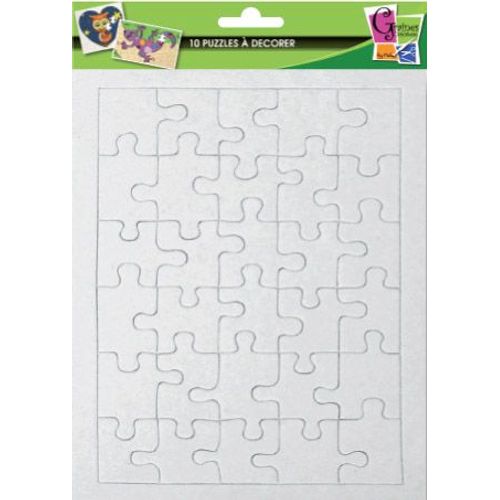 10 Puzzles De 30 Pièces À Décorer - 20 X 13 Cm - Graines Créatives