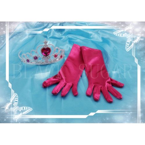 Gants Rouge Anna + Couronne Assorti Déguisement La Reine Des Neiges Enfant 2 À 7 Ans Accessoires Fête Déguisement Soirée Costume Parfait