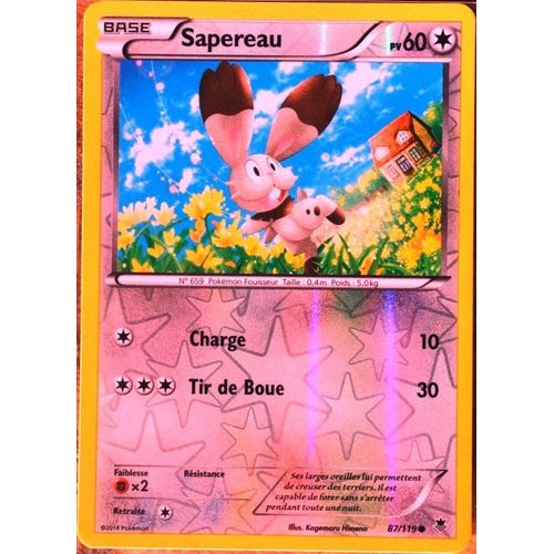 Carte Pokémon 87/119 Sapereau 60 Pv - Reverse Xy04 Vigueur Spectrale Neuf Fr