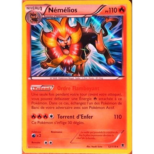 Carte Pokémon 12/119 Némélios 110 Pv Rare Xy04 Vigueur Spectrale Neuf Fr