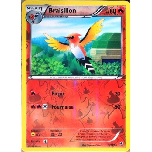 Carte Pokémon 9/119 Braisillon 80 Pv - Reverse Xy04 Vigueur Spectrale Neuf Fr