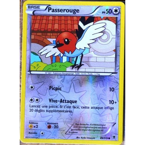 Carte Pokémon 89/119 Passerouge 50 Pv - Reverse Xy04 Vigueur Spectrale Neuf Fr