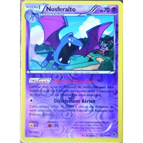 Carte Pokémon 32/119 Nosferalto 70 Pv - Reverse Xy04 Vigueur Spectrale Neuf Fr