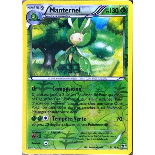 Carte Pokémon 7/119 Manternel 130 Pv - Rare Reverse Xy04 Vigueur Spectrale Neuf Fr