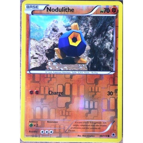 Carte Pokémon 48/119 Nodulithe 70 Pv - Reverse Xy04 Vigueur Spectrale Neuf Fr