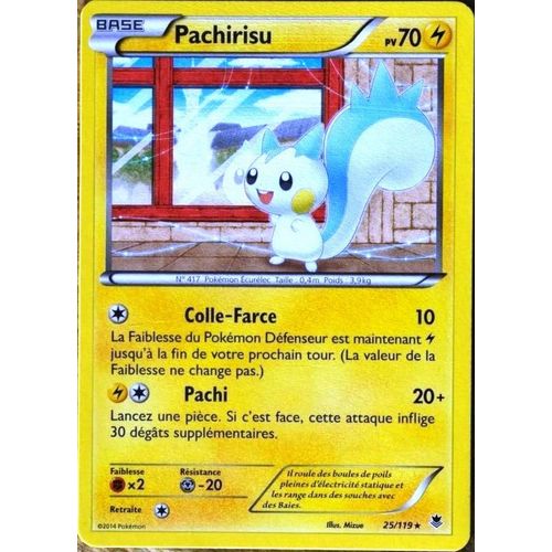 Carte Pokémon 25/119 Pachirisu 70 Pv Rare Xy04 Vigueur Spectrale Neuf Fr