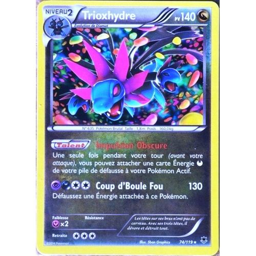 Carte Pokémon 74/119 Trioxhydre 140 Pv Super Rare Xy04 Vigueur Spectrale Neuf Fr