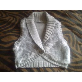 Gilet Jennyfer Gris Fourrure Synthétique Devant - Taille L