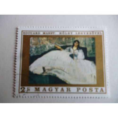 Timbre "Magyar Posta :Edouard Manet:Femme À La Crinoline".