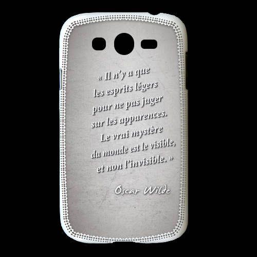 Coque Samsung Galaxy Grand Esprits Légers Gris Citation Oscar Wilde