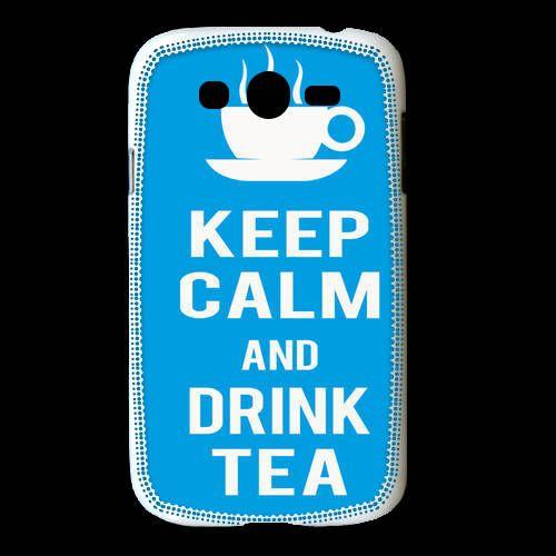 Coque Samsung Galaxy Grand Keep Calm Drink Tea Cyan