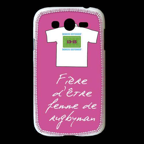 Coque Samsung Galaxy Grand Femme De Rugbyman Bonus Offensif-Défensif Rose