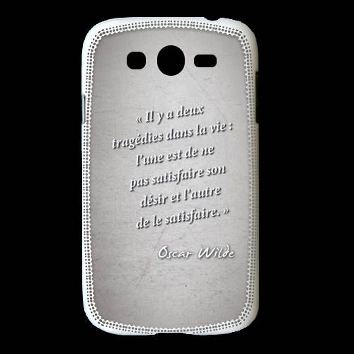 Coque Samsung Galaxy Grand Tragédie Gris Citation Oscar Wilde