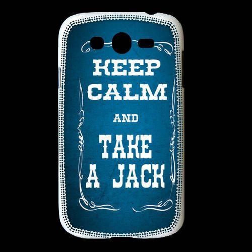 Coque Samsung Galaxy Grand Keep Calm And Take Jack Bleu