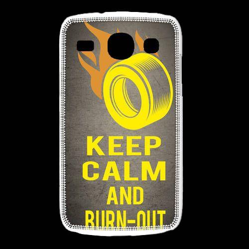 Coque Samsung Galaxy Alpha Keep Calm And Burn Out Gris