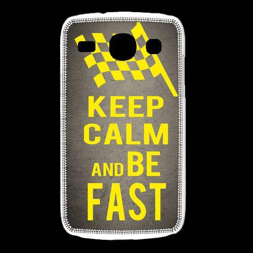 Coque Samsung Galaxy Alpha Keep Calm And Be Fast Gris