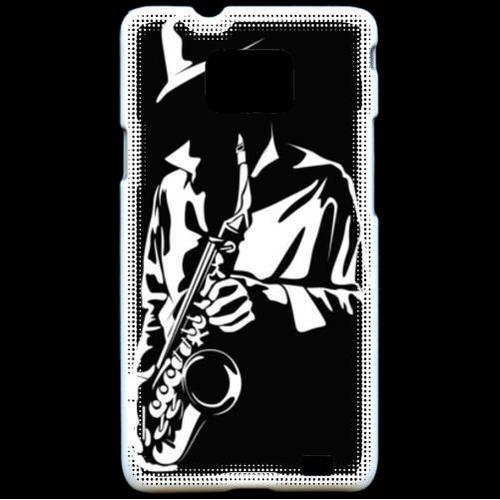 Coque Samsung Galaxy S2 Saxophoniste En Noir Et Blanc