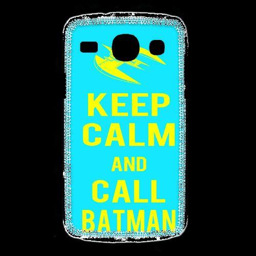 Coque Samsung Galaxy Core Keep Calm Batman Cyan