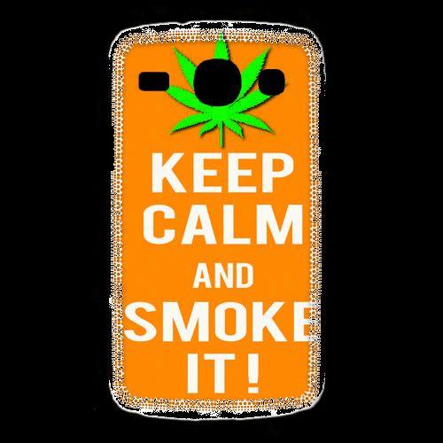 Coque Samsung Galaxy Core Keep Calm Smoke It Orange