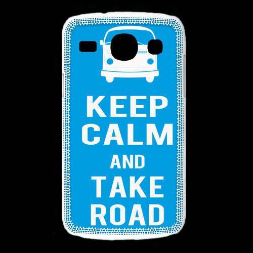 Coque Samsung Galaxy Core Keep Calm Take Road Cyan