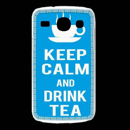 Coque Samsung Galaxy Core Keep Calm Drink Tea Cyan