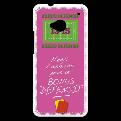 Coque Htc One Merci L'arbitre Bonus Offensif-Défensif Rose