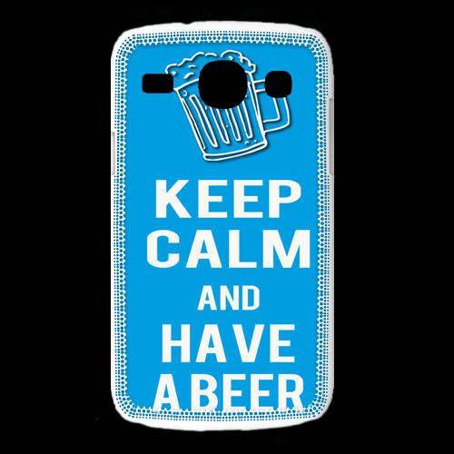 Coque Samsung Galaxy Core Keep Calm Have A Beer Cyan