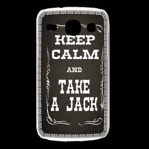 Coque Samsung Galaxy Core Keep Calm And Take Jack Gris