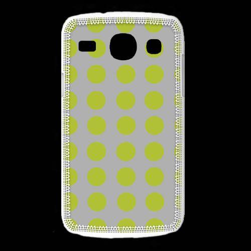 Coque Samsung Galaxy Core Pois Gris & Vert