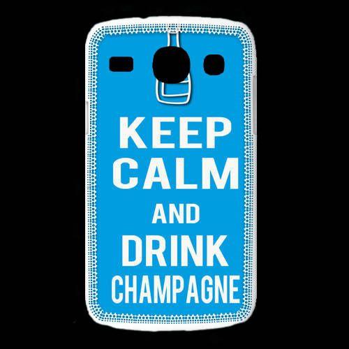 Coque Samsung Galaxy Core Keep Calm Drink Champagne Cyan