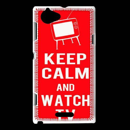 Coque Sony Xperia L Keep Calm Watch Tv Rouge