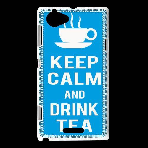 Coque Sony Xperia L Keep Calm Drink Tea Cyan