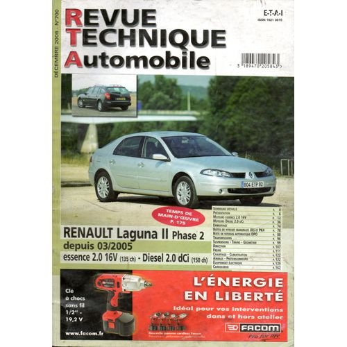 Rta Revue Technique Automobile N°  700 Renault Laguna 2 Phase 2 Depuis 03/2005