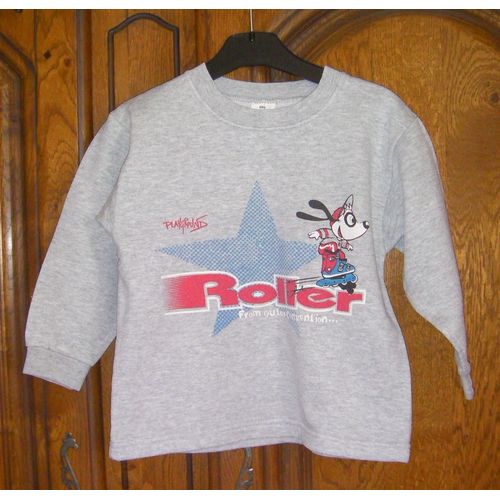 Sweat Gris Motif Roller - Taille 6 Ans