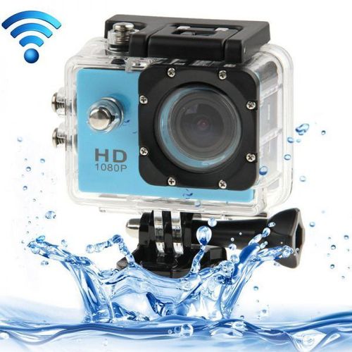 Caméra sport WiFi embarquée plongée caisson 12MP Full HD 1080P Bleu