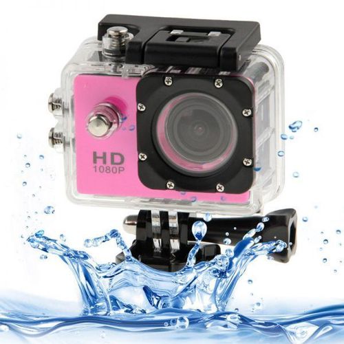Caméra sport étanche 30m caméra action Full HD 1080p 12MP Rose